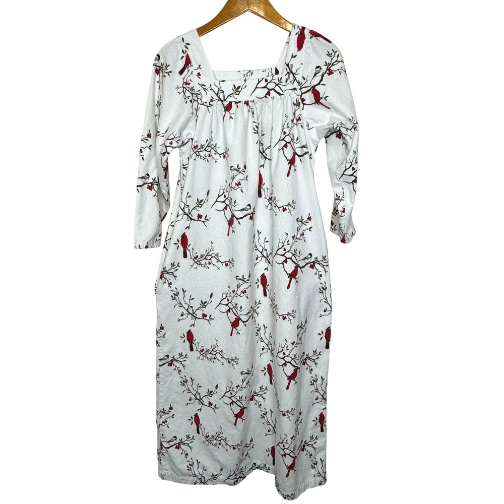 Vermont Country Store Cardinal Flannel Nightgown Small